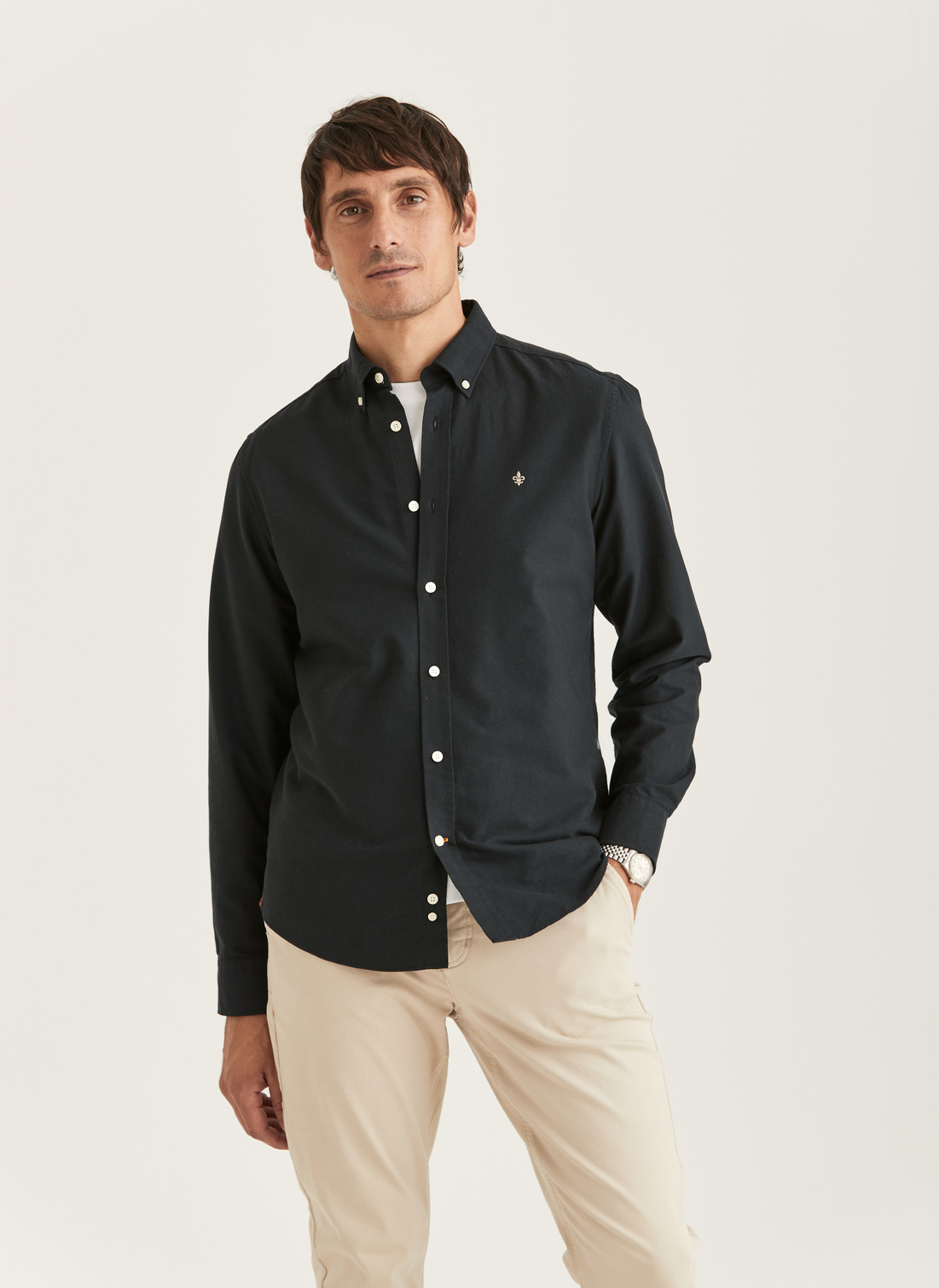 Tシャツ・カットソー ^LEATHERY^ Slim fit button layered long sleeve BLACK LRTS510 Avanti LS T-Shirt • 1602 - Lightweight, Moisture-Regulating