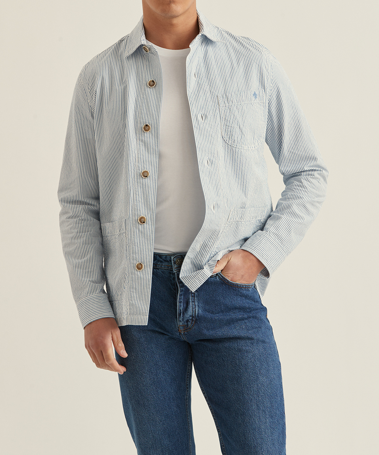 Seersucker Shirt Jacket - Morris Stockholm