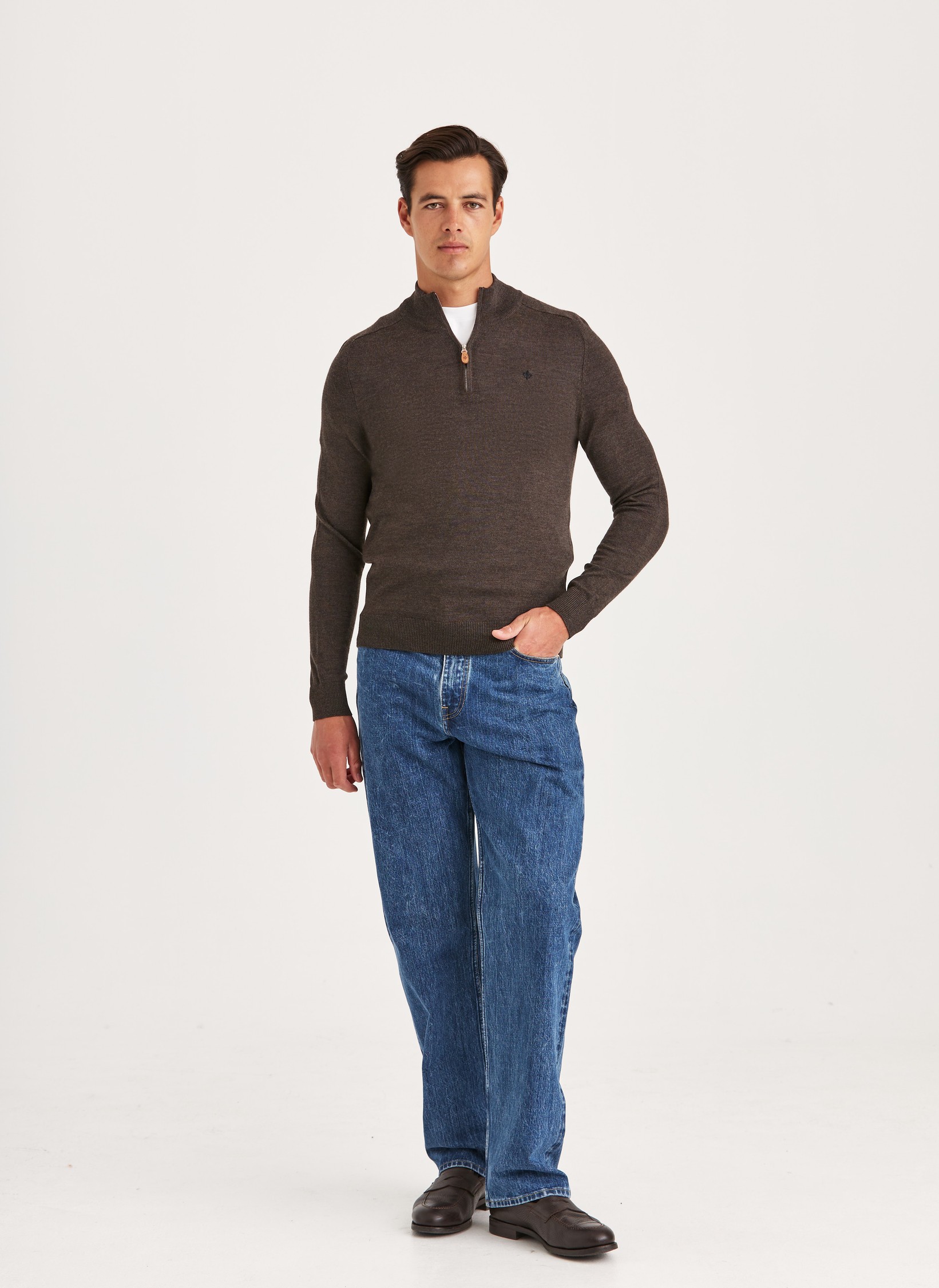 Merino John Zip - Slim fit