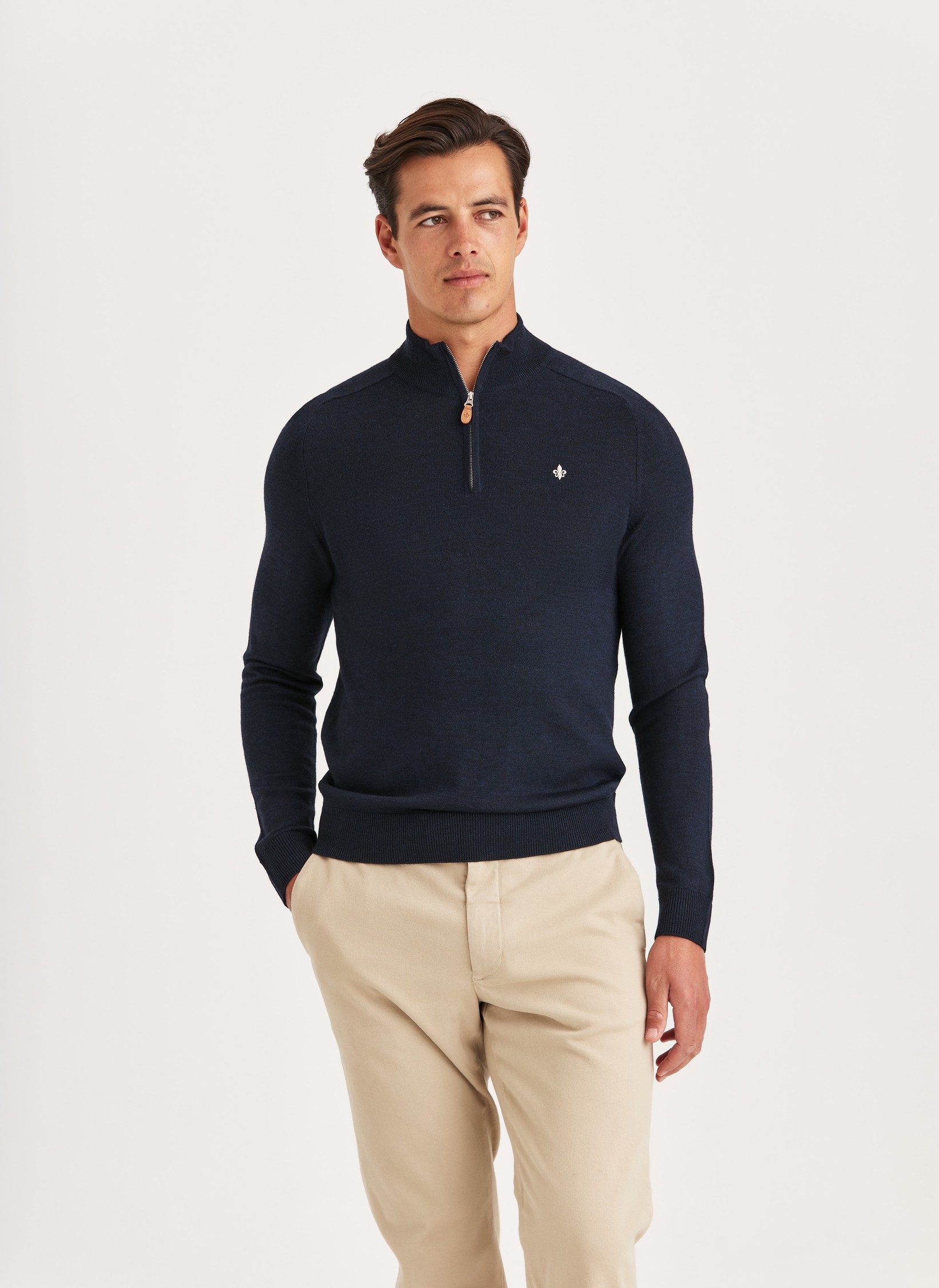 Merino John Zip - Slim fit