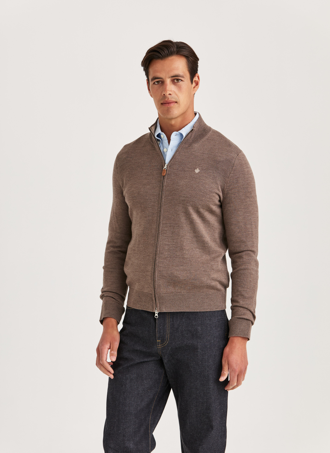 Merino Zip Cardigan - Slim fit