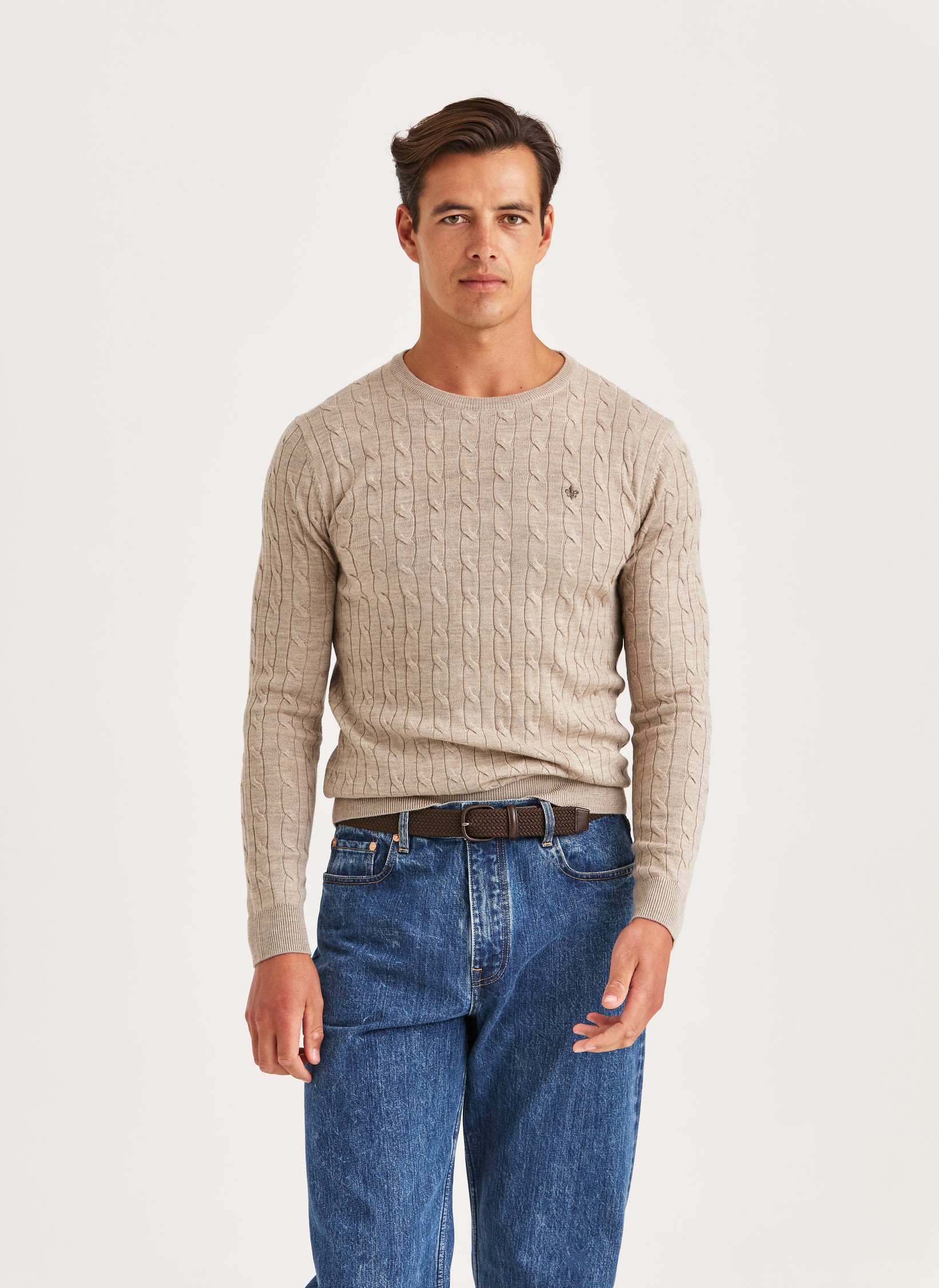 ワンピース YILON ONE SHOULDER CABLE KNIT OP White One Sleeve