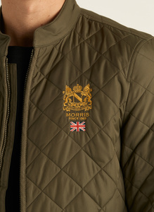 morris trenton quilted vest olive