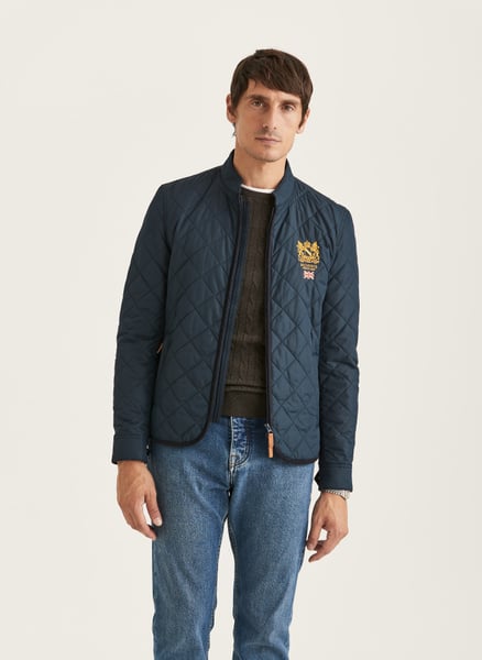Trenton Quilted Jacket | Blue Men's Jacket | Morris