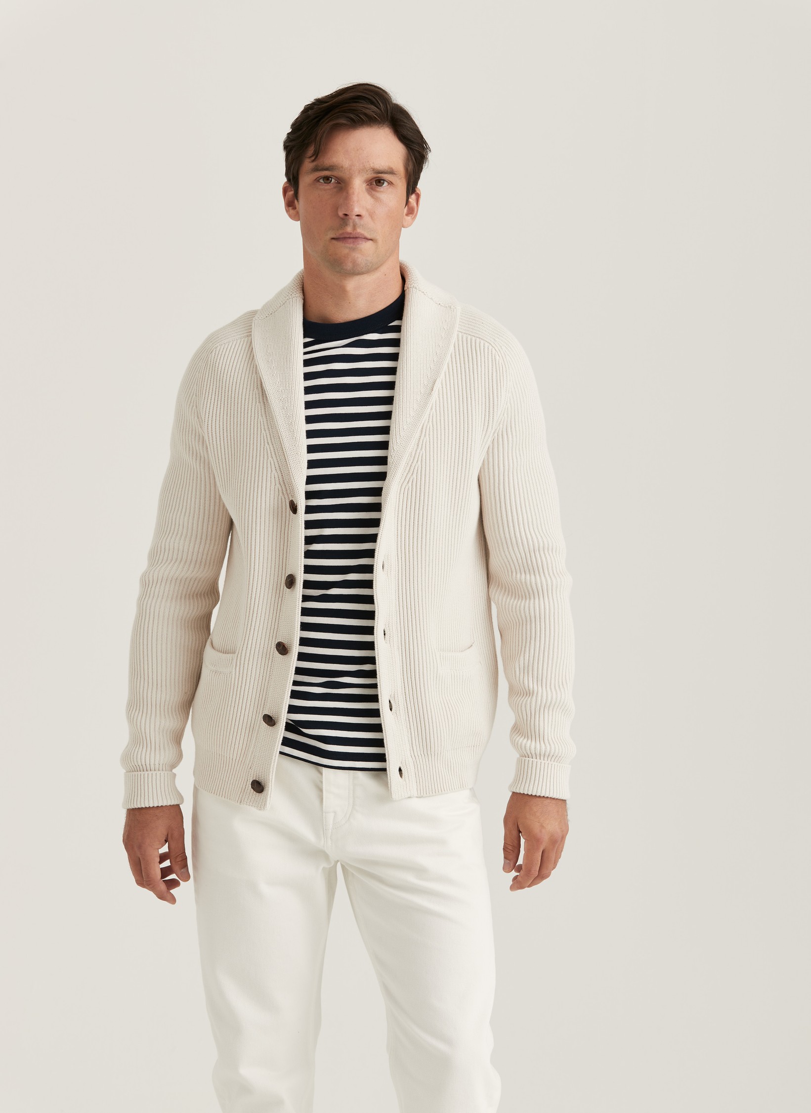 white shawl cardigan