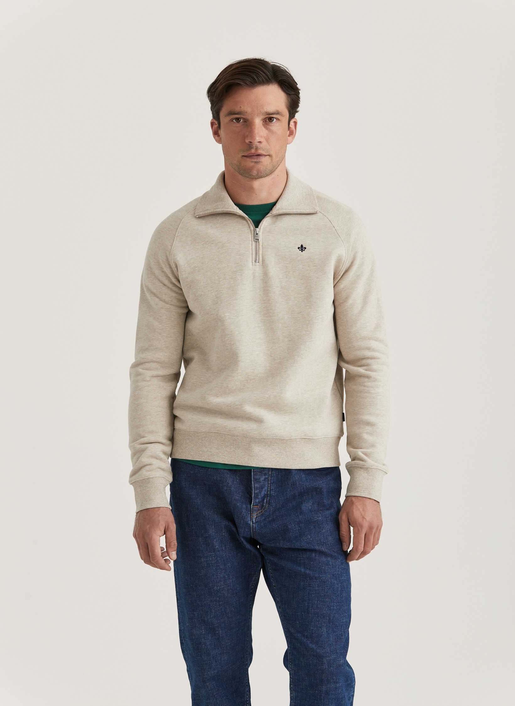 Maryon Half Zip Sweatshirt | Sweatshirt Khaki | Morris