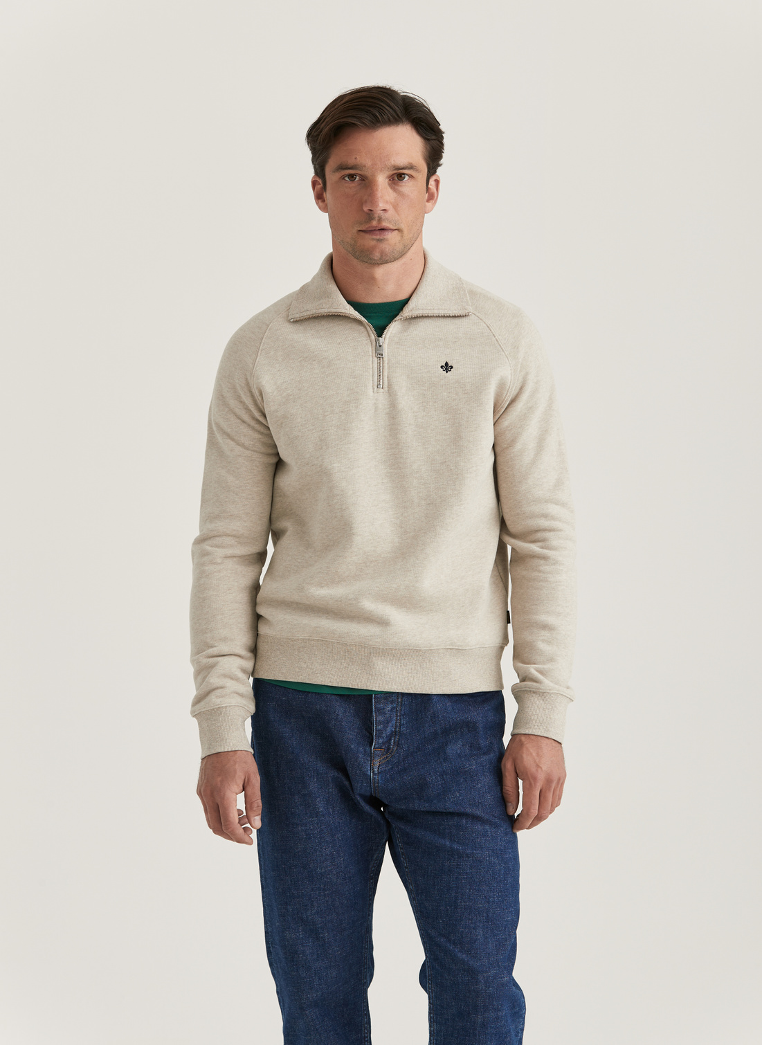 Maryon Half Zip Sweatshirt | Sweatshirt Khaki | Morris