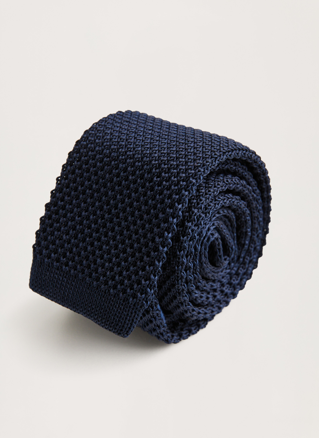 Knitted Silk Tie | Men's Tie Navy | Morris