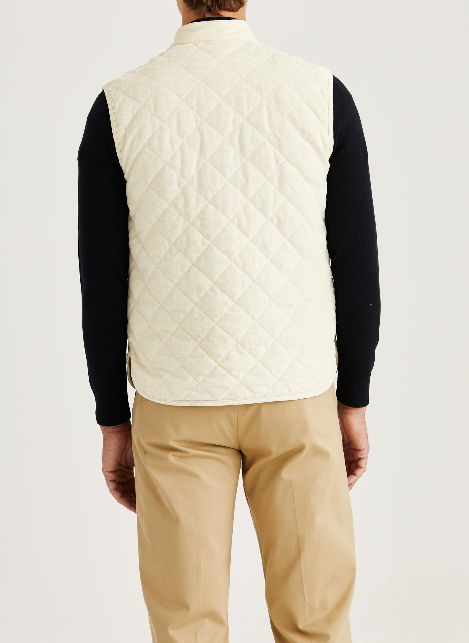 Morris Teddy Quilted Cord Vest - Khaki