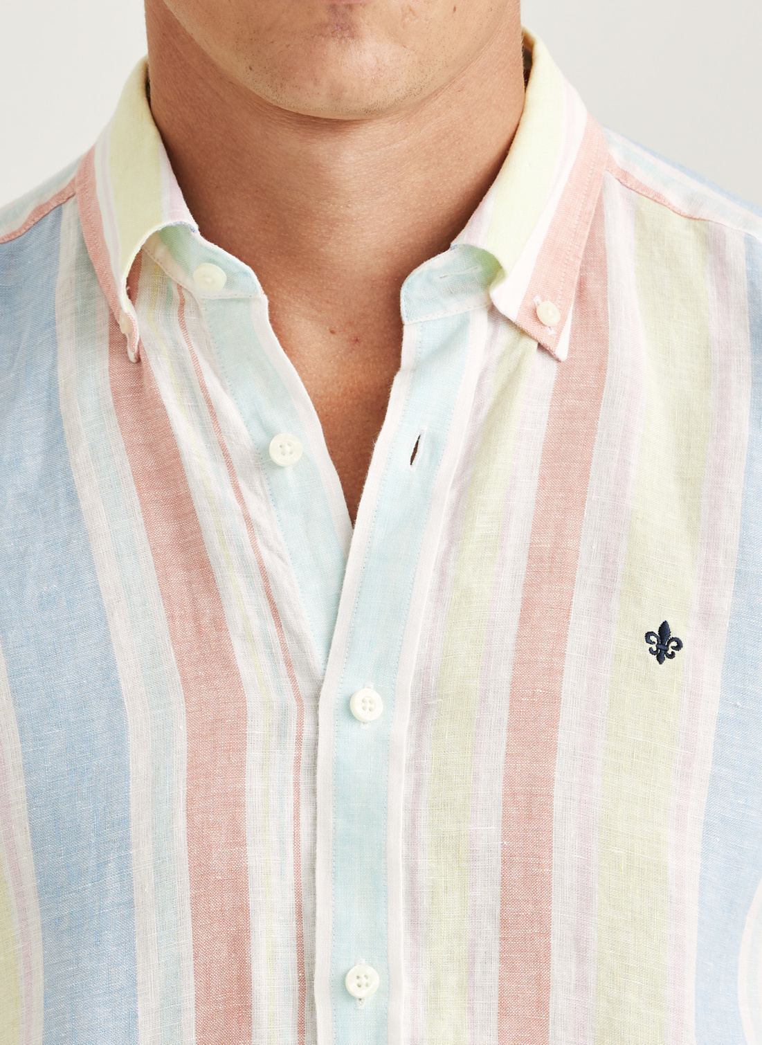 Morris Happy Linen Stripe Shirt - Yellow