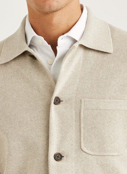 Morris Jake Knitted Shirt Jacket - Khaki