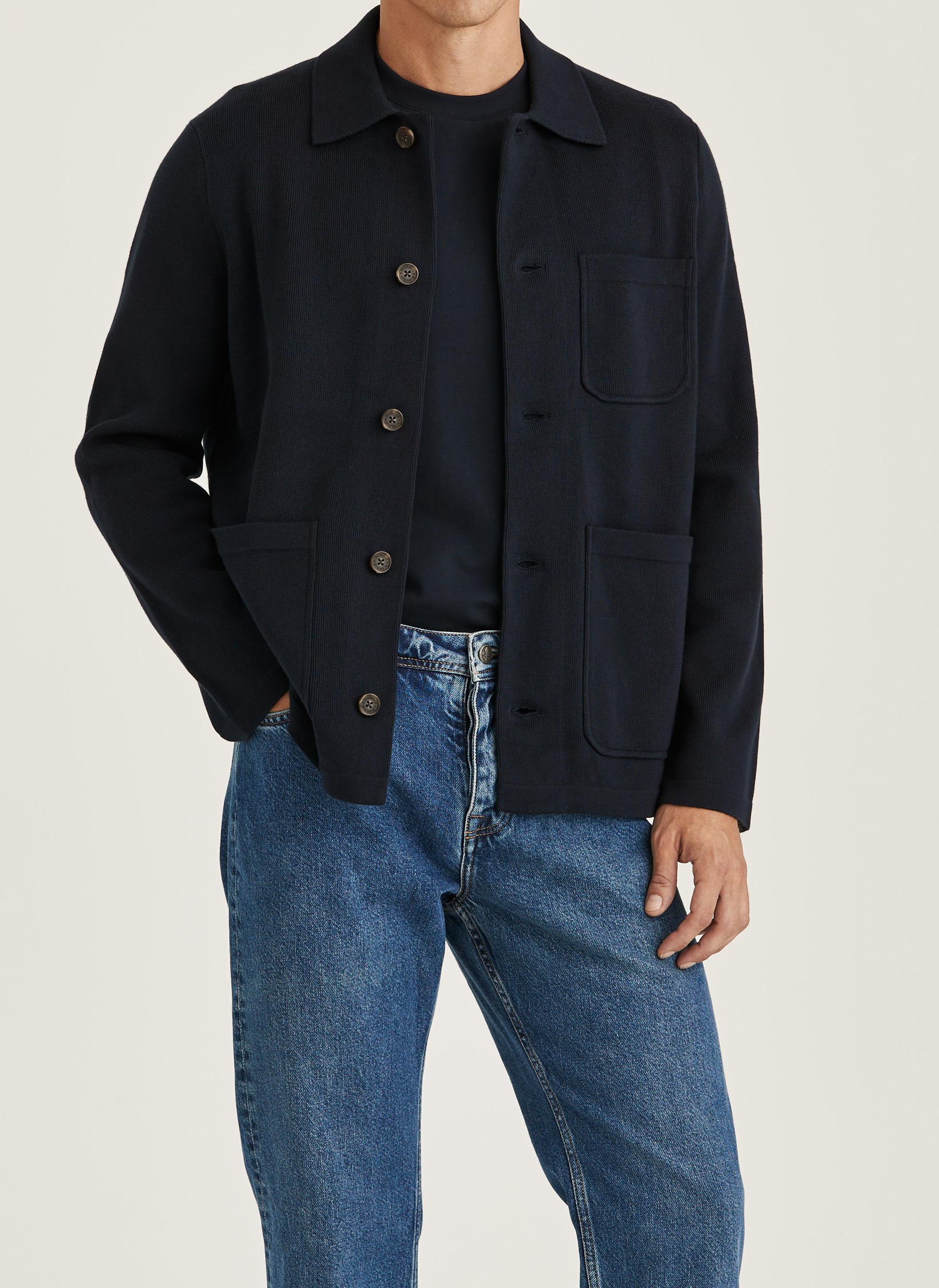 Morris Jake Knitted Shirt Jacket - Khaki