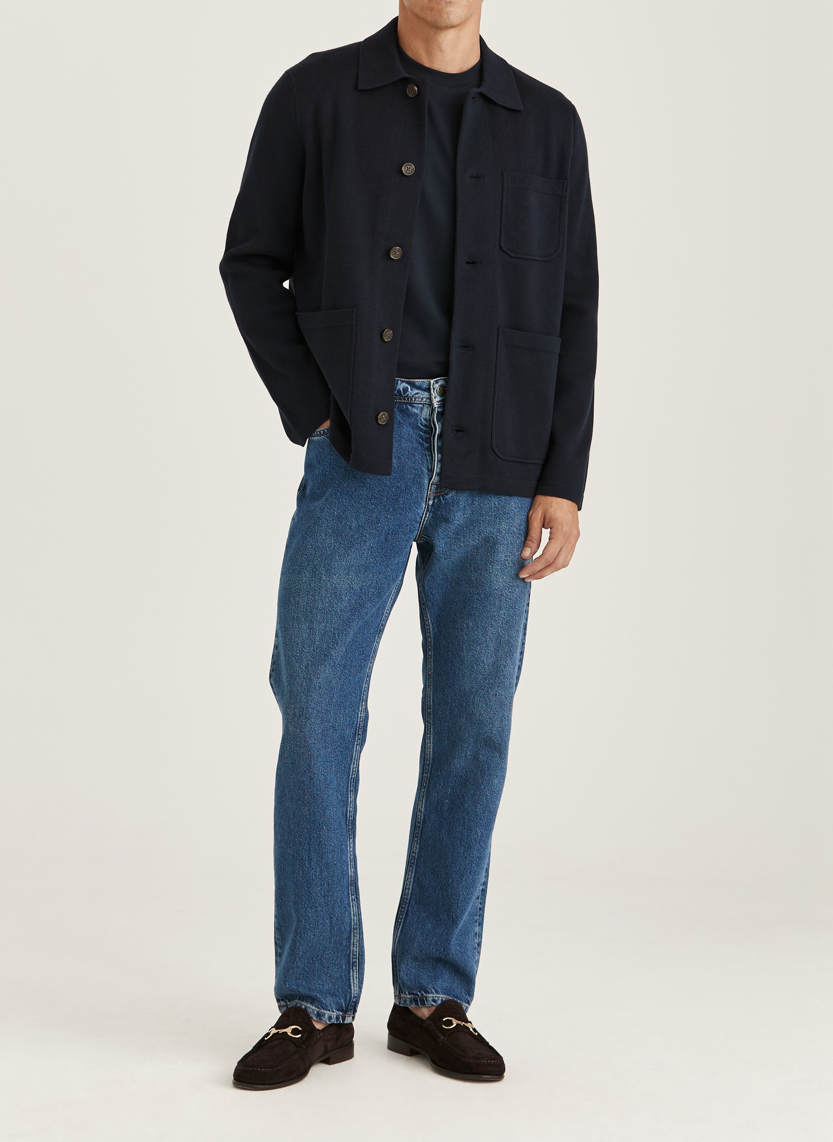Morris Jake Knitted Shirt Jacket - Khaki