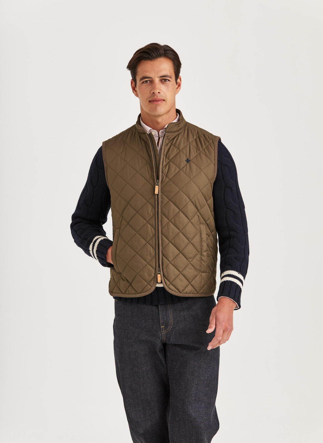 Morris Teddy Quilted Vest | Mens Vest Old Blue