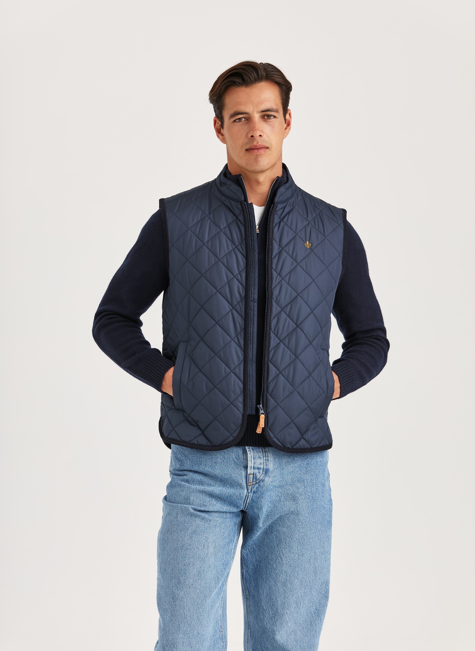 Morris Teddy Quilted Vest | Mens Vest Old Blue