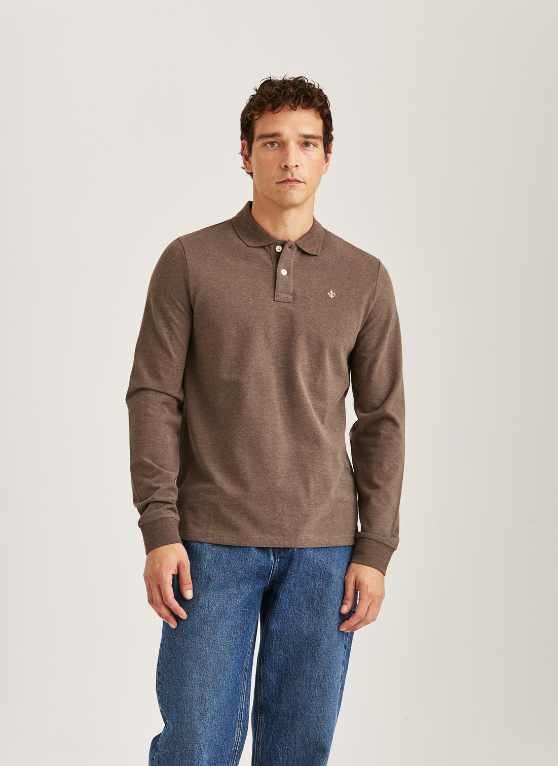L/S ANCELLM 26SS POLO ANCELLM – POLO(GRAY) L/S サイズ2 BROWN トップス
