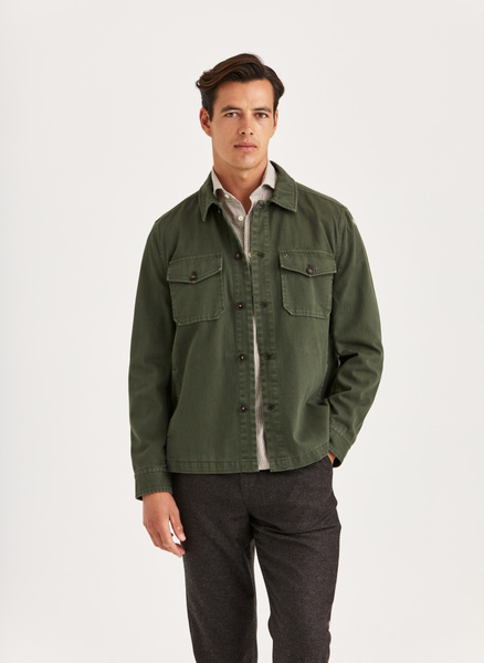Alain Twill Shirt Jacket | Men's Olive Overshirt | Morris Stockholm
