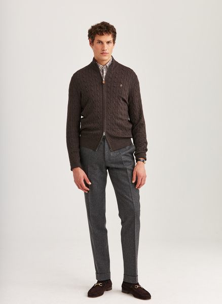 Merino Cable Zip Cardigan - Morris Stockholm
