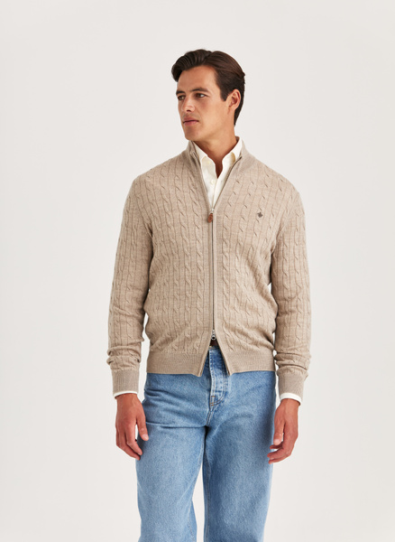 Merino Cable Zip Cardigan - Morris Stockholm