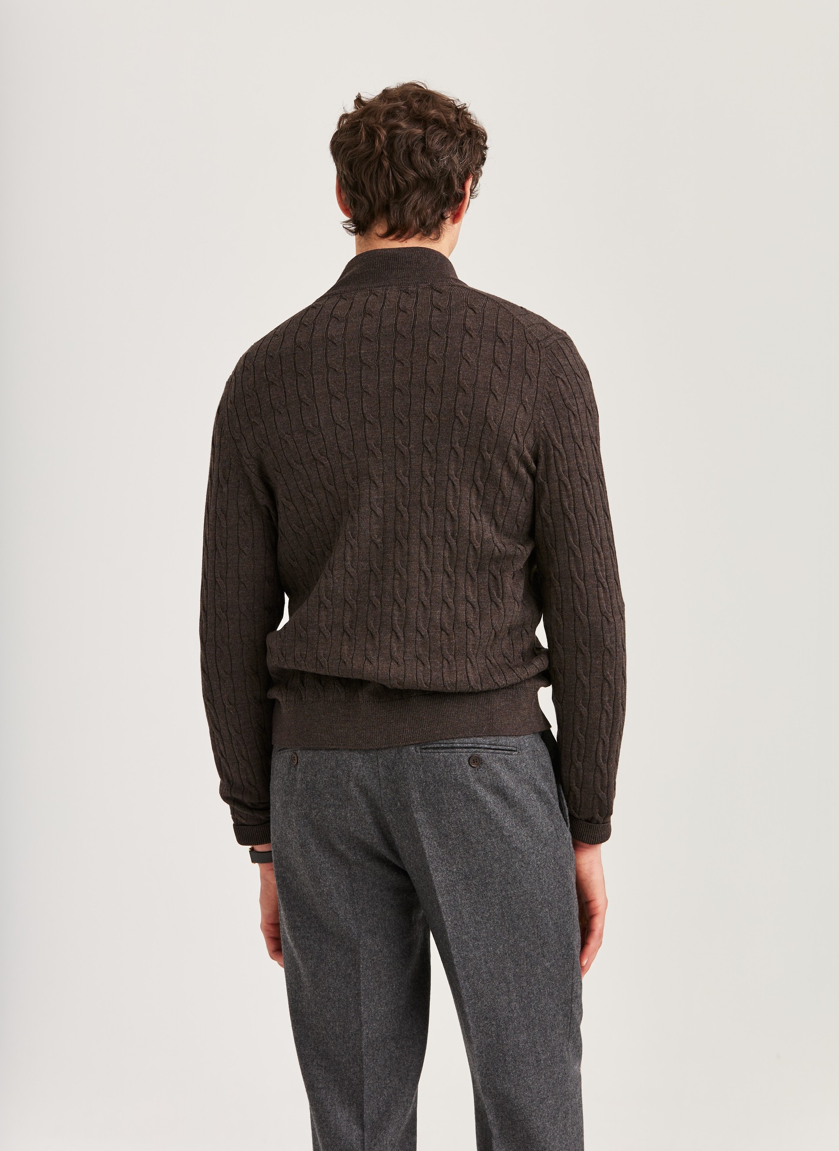 Merino Cable Zip Cardigan - Morris Stockholm