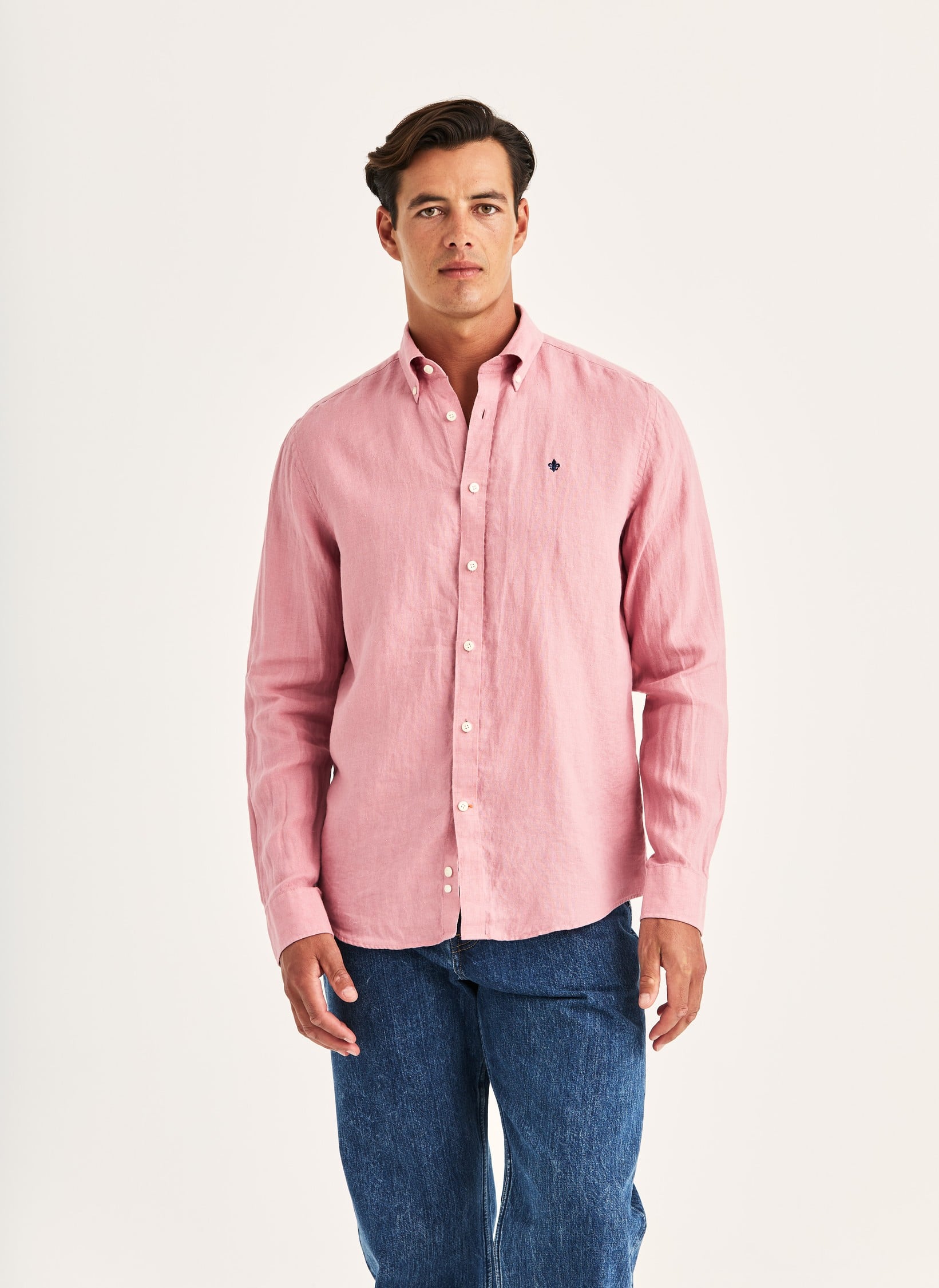 Douglas Linen Shirt | Men's linen shirt Pink | Morris