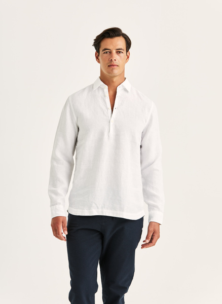 Linen Popover Shirt- Relaxed Fit | Mens Linen Shirt | Morris