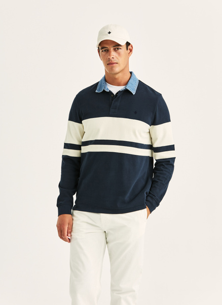 Morris Rugger Weston Rugger | Men's rugger with denim collar | Morris