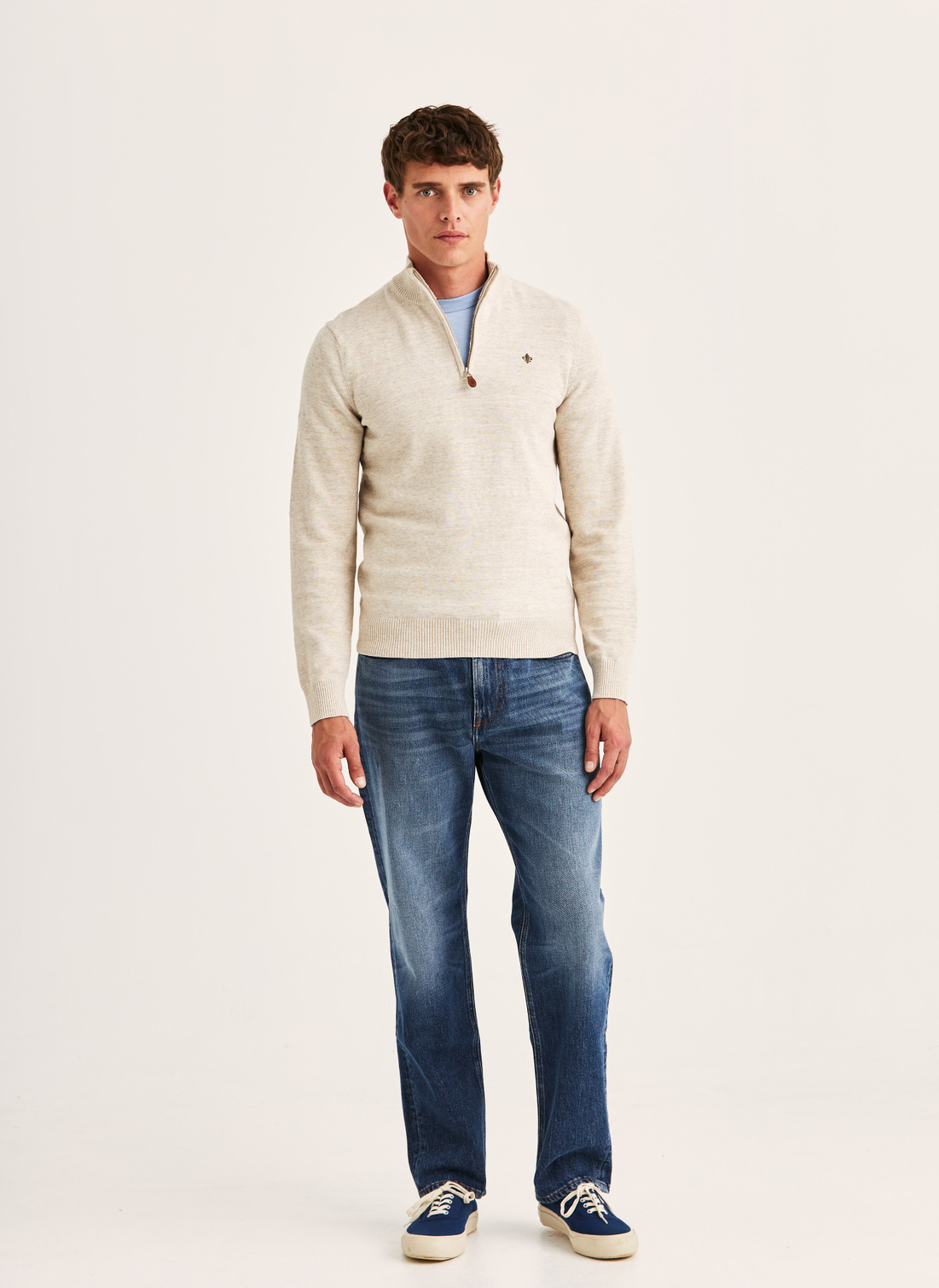 Randall Half Zip | Half zip sweater khaki | Morris