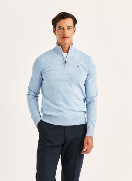 Randall Half Zip | Half zip sweater khaki | Morris
