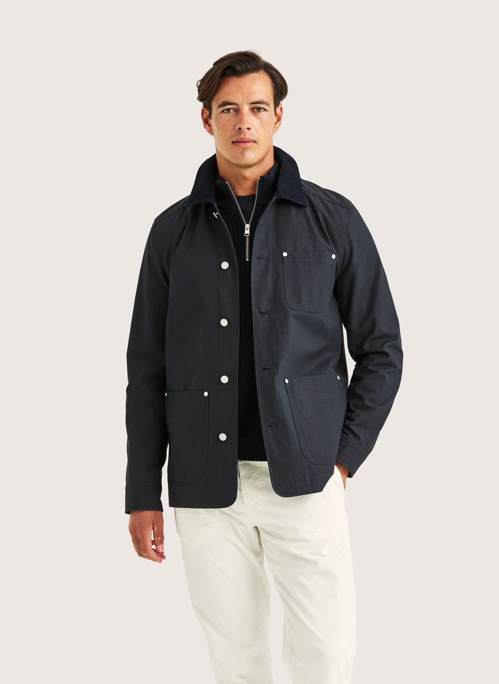 Belmont Shirt Jacket | Marinblå Overshirt Herr | Morris