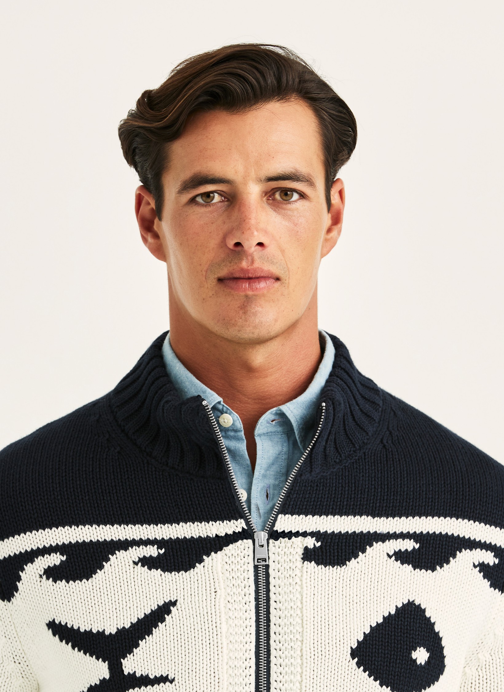 Fishbone Knitted Zip Jacket | Mens Zip Jacket | Morris
