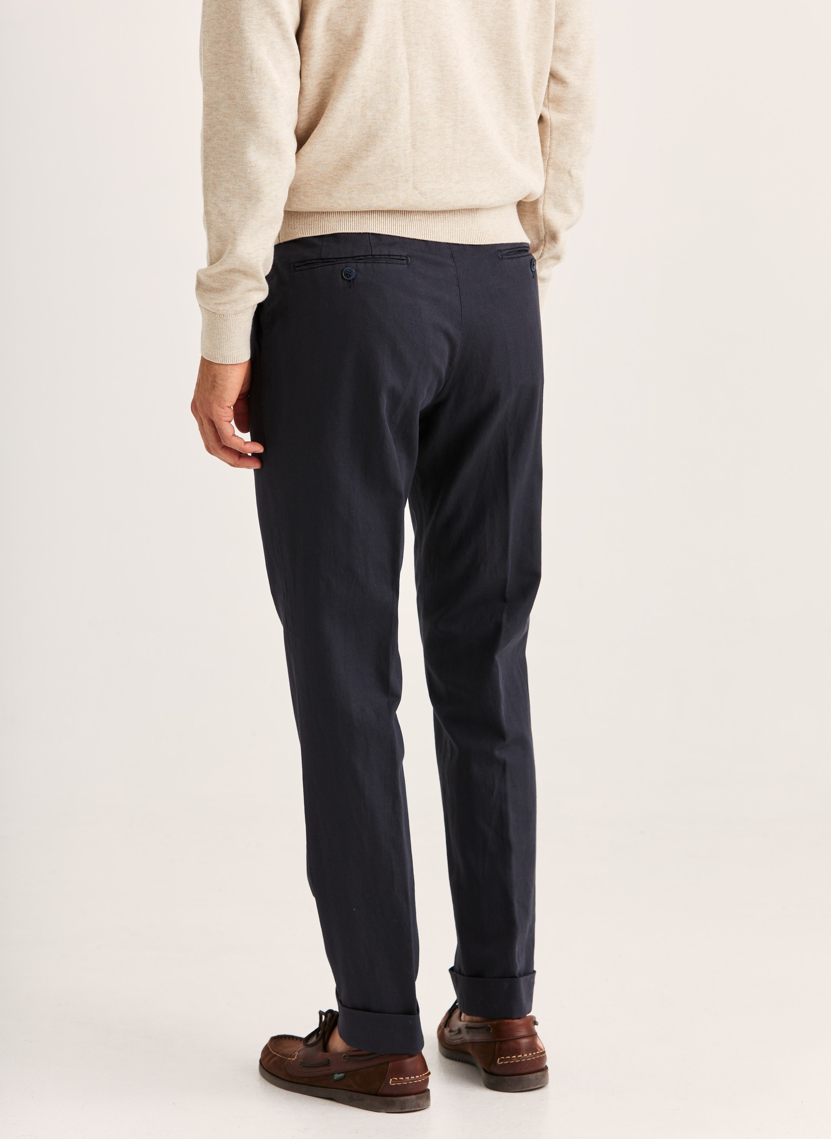 Jack Herringbone Trouser | Blue herringbone suit trouser | Morris