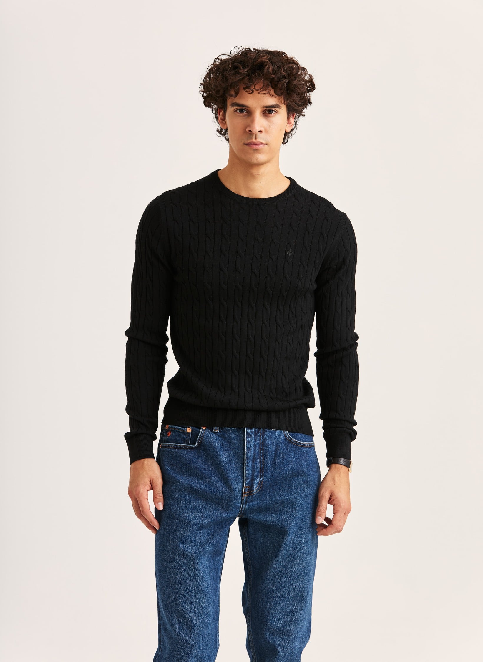 Merino Cable Oneck - Slim fit