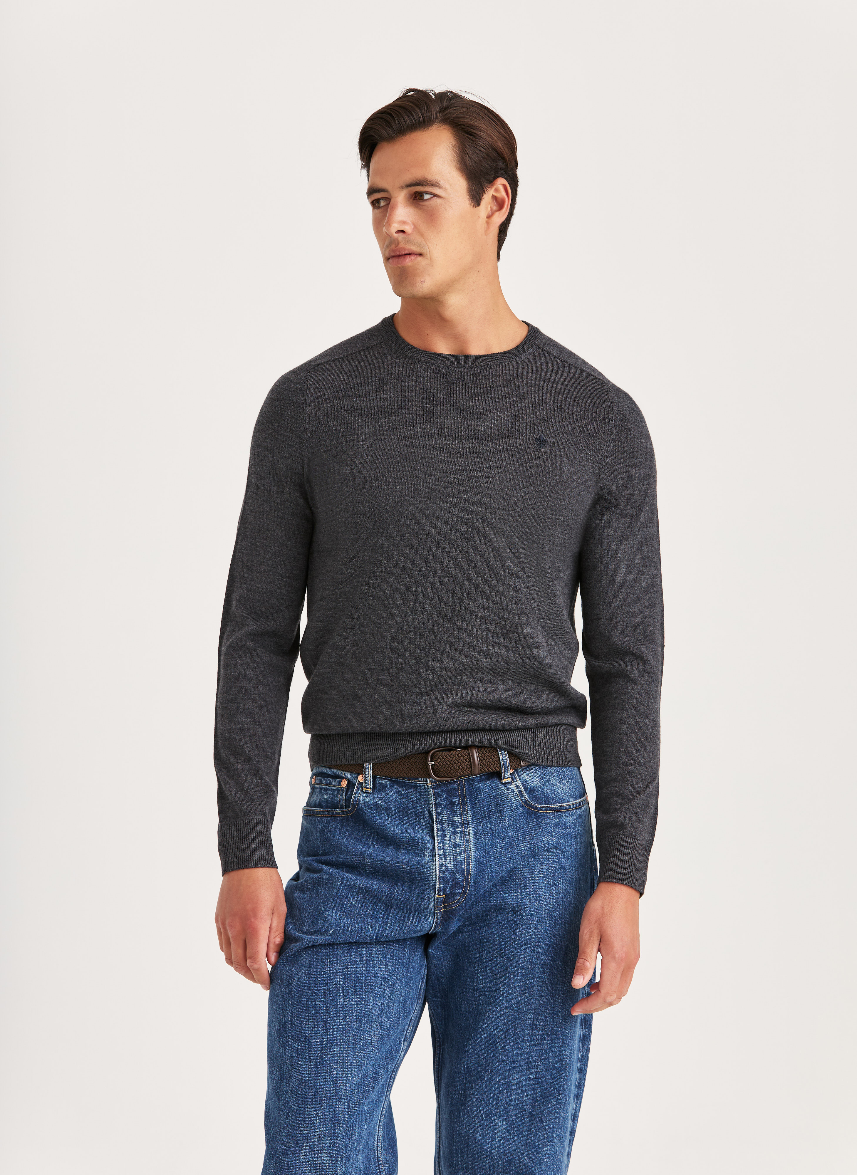 Morris Stockholm Merino Oneck Grey  XS