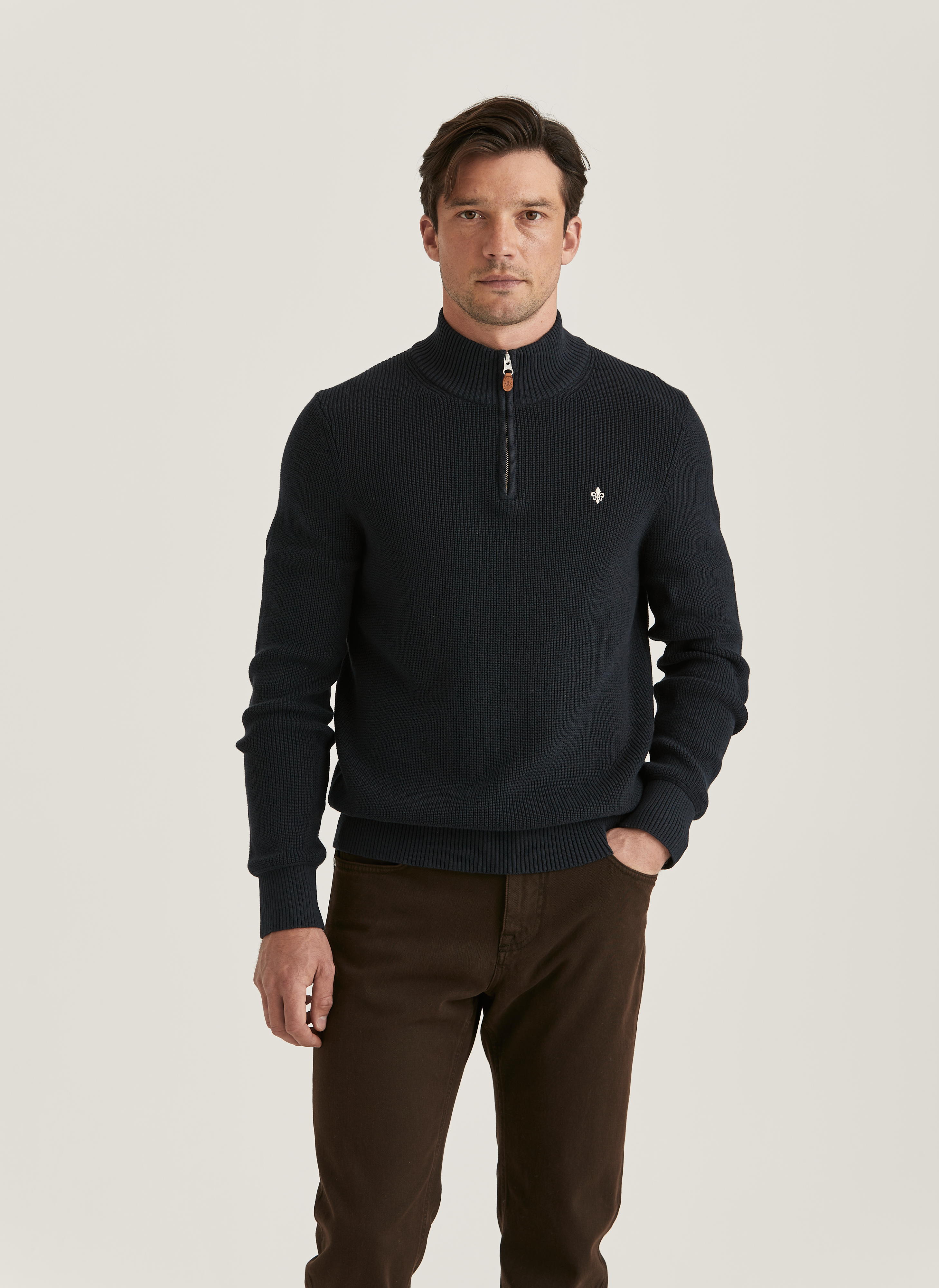 Morris Stockholm-Bernard Half Zip-Marin-L