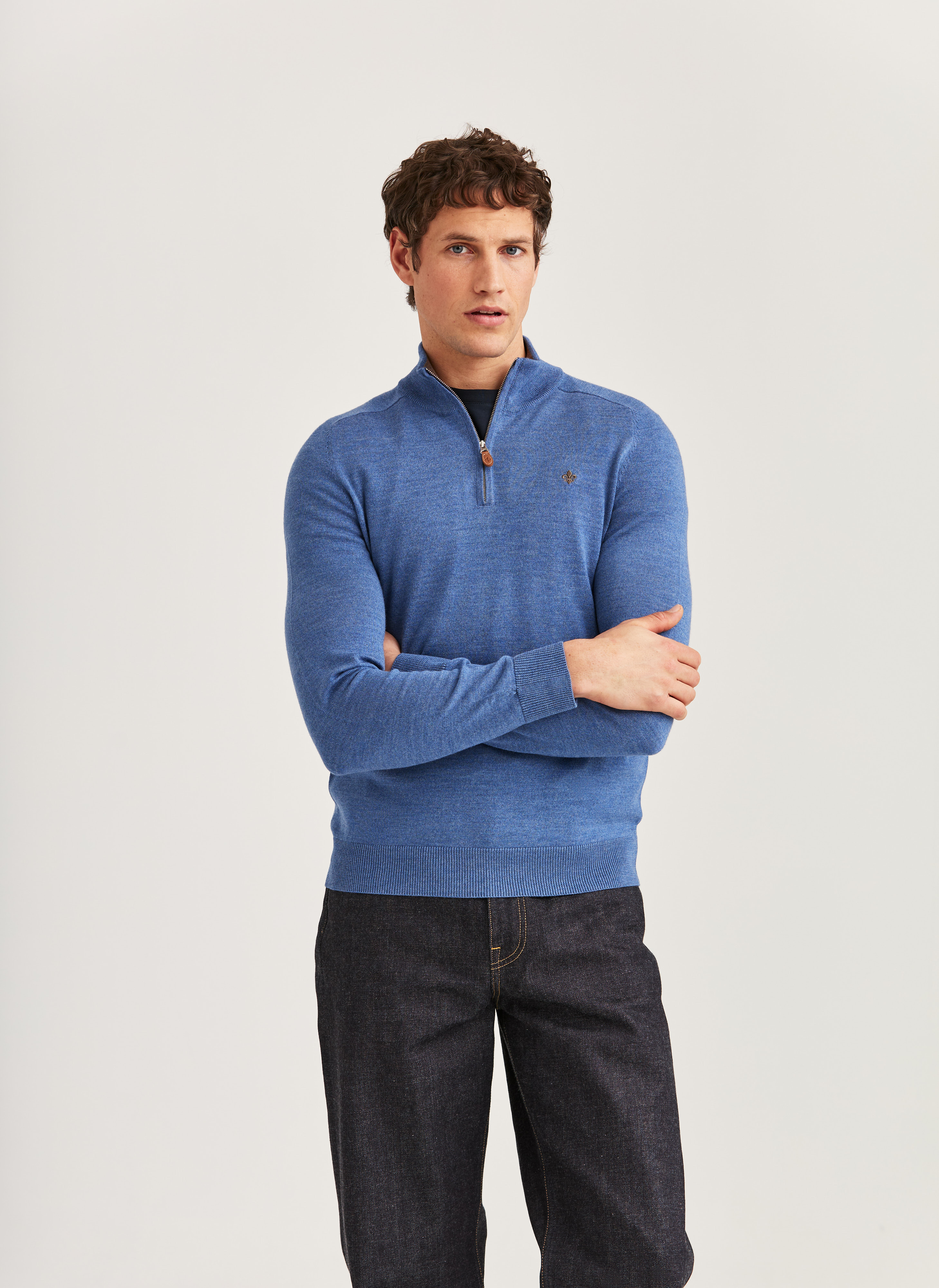 Morris Stockholm Merino John Zip Ljusblå Wool XS