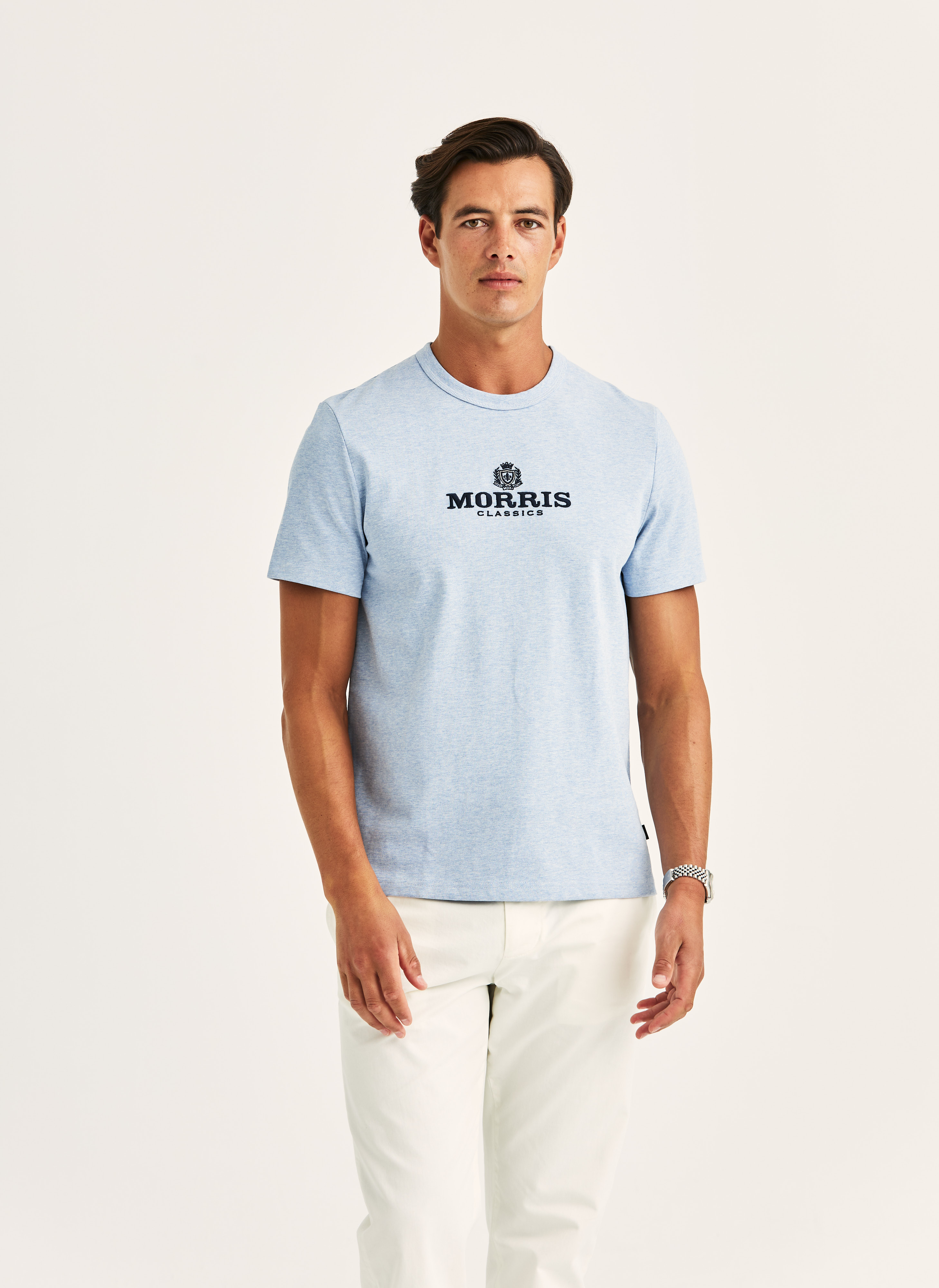 Morris Stockholm Brian Tee Light Blue Cotton XS