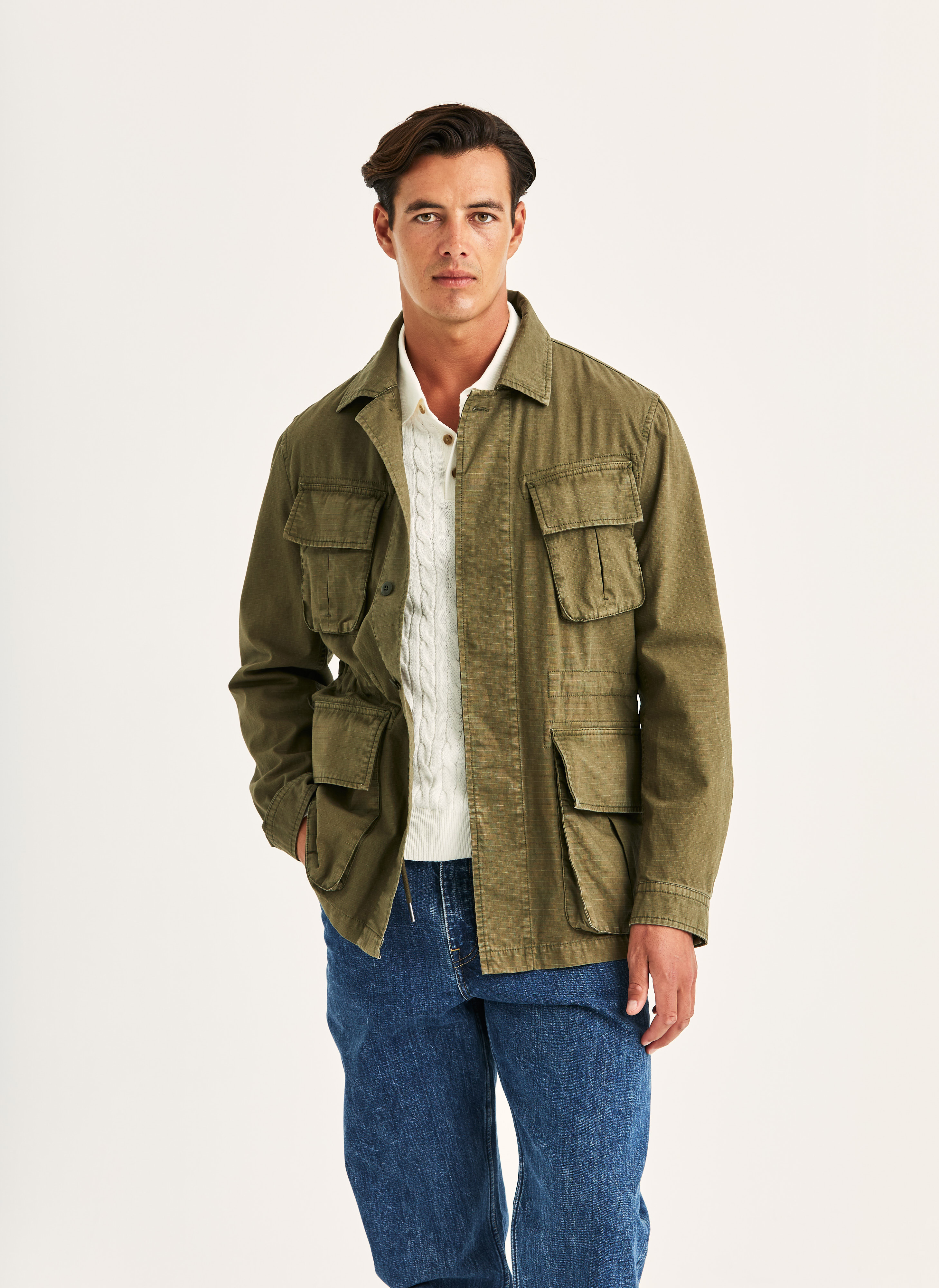 Morris Stockholm Graham Field Jacket Olive Cotton XS