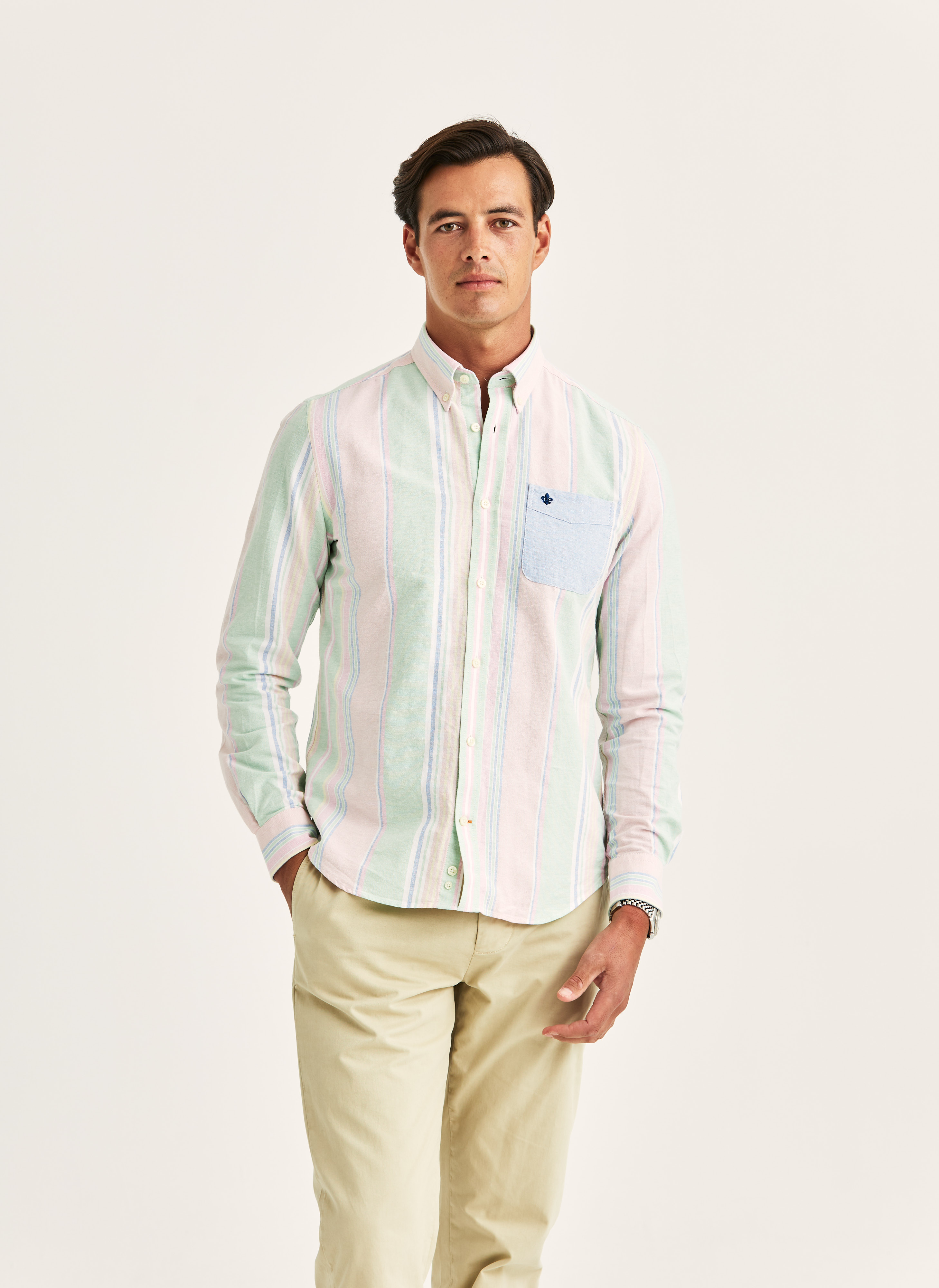 Morris Stockholm Happy Oxford Shirt-Classic Fit Pink Cotton XS